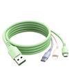 Cable de carga tres en uno de silicona líquida de uno a tres para teléfono Apple Android TIPO-C cable de carga largo
