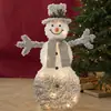 Decoraciones de Muñeco de Nieve Navideño, Adornos que Mejoran la Atmósfera, Escena de Reno Blanco de Peluche Brillante para Nochebuena, Exhibiciones de Ventana