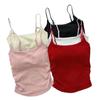 Camisola de verano para mujer, estilo casual, con almohadillas para el pecho y copas fijas, con parte interior tipo tubo y espalda descubierta.