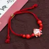 Pulsera de Cerámica Tejida con Diseño de Nicho, Sensación de Alta Gama, Dulce y Versátil para Mujeres, Pulsera Artística de Concha Marina, Joyería de Costa