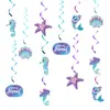 Decoración para Fiesta de Cumpleaños Mundo Submarino de Sirena Adornos Colgantes Espirales Estrella de Mar Concha Arreglo Festivo Decoraciones Colgantes Personalizable