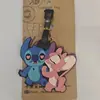 Etiqueta de equipaje de Stitch de orejas grandes y lindo de Star Baby, etiqueta con logo de equipaje de goma suave de PVC, colgante para tablero, colgante de embarque