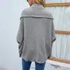 Nueva ropa de punto para mujer de otoño e invierno, cárdigan de color liso con mangas murciélago estilo europeo y americano, chaqueta de punto de manga larga para principios de otoño para mujer