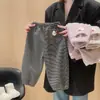 Pantalones de Felpa para Niñas Otoño e Invierno Nuevos Engrosados con Raya Integrada de Felpa Pantalones Jogger Estilo Coreano para Bebé Venta al por Mayor Dropshipping