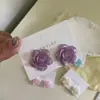 Pendientes de Flor de Rosa Diseño de Nicho Pendientes de Flor para Mujer 2025 Nuevo Estilo Caliente Pendientes de Lujo Accesible de Gama Alta