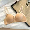 Roupa íntima feminina japonesa sem costura para peito pequeno com efeito de aumento, peça única, suporte lateral, sem aro, anti-queda, sutiã para menina