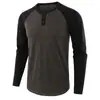 2021 Nueva camiseta de manga larga de comercio exterior de Amazon para hombre talla grande casual suelta estilo europeo y americano Camiseta Henry Independiente