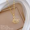 [Acero de Titanio] Estilo Frío Cisne Trendy Cadena Clavícula Collar de Mujer Estilo Coreano Casual Estudiante Personalizado Colgante de Cuello Diamante Completo