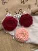 Presilha de cabelo preta flor rosa murcha acessório casamento lolita vento preto material queimado acessório feito à mão peito