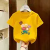 Blusas Infantis, Camisetas Versáteis Casuais com Gola Redonda para Bebês, Camisetas de Manga Curta 100% Algodão, Roupas Infantis Modernas e Fashion com Desenhos