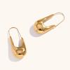 Moda Transfronteriza Europea y Americana Simple Versátil Joyería Acero Inoxidable Chapado en Oro de 18K Nuevos Aretes de Pin Liso para Mujer