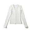 Ropa de Mujer al por Mayor Transfronteriza Estilo Europeo y Americano 2025 Otoño e Invierno Nuevo Camiseta de Manga Larga con Cuello en V Top Ajustado Camisa Básica