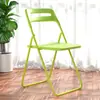 Silla plegable, estilo simple nórdico, silla de ocio para el hogar con respaldo, silla de espera para restaurante, silla de plástico para entrenamiento de alquiler para exposiciones