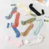 Calcetines de red para mujer, iguales a los de TikTok, para primavera y verano, calcetines transparentes de tarjeta de vidrio, calcetines invisibles de barco, calcetines de cristal de margarita