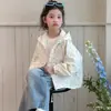 Abrigo de Otoño para Niñas 2026 Nueva Moda Chaqueta Cortavientos para Niños, Elegante Top Floral para Niñas en Primavera y Otoño