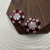 Botón de Flor de Zircón Multicolor Cobre Chapado Micro-incrustado Zircón Abrigo de Mujer Cárdigan Botón de Abrigo de Tweed de Visón