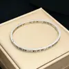 Pulsera de Zirconia Chapada en Oro para Mujer, Brazalete Abierto de Moda de Lujo Ligero, Joyería de Mano Sencilla Versátil Estilo Pareja Acero de Titanio