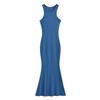 Otoño e invierno Nuevo europeo y americano chica caliente sexy vestido de cola de pez de hombro estrecho vestido midi S16521