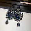 Pendientes Florales de Joyería Pesada de Palacio Europeo Moda Diseño de Nicho Sentido de Diseño Pendiente Colgante Exquisito Lujo Accesorios de Pendientes de Banquete para Mujeres