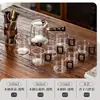Juego de Té de Cristal, Lujo Ligero para Uso Doméstico, Tetera de Gama Alta para Sala de Estar, Juego Completo para Uso en Oficina, Mesa y Bandeja de Té Kung Fu