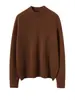 Suéter Feminino de Cashmere Gola Alta Meia-Calça Outono/Inverno 2023, Espessura de Sete Agulhas Estilo Curto, Suéter Básico 100% Cashmere de Cabra com Manga Raglan