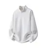 Moletom casual moderno com zíper parcial para homens, gola alta, com zíper, moderno, modelagem solta, casual, jaqueta fina para primavera e outono