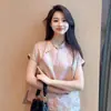 Moda Femenina Verano 2026 Estilo Chino Nuevo Manga Corta Elegante Único Exquisito Botones de Gama Alta Camisa Top