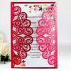 Cartão de felicitações de casamento estilo europeu Amazon transfronteiriço flor de pavão corte a laser cartão de convite de feriado roxo fábrica em estoque