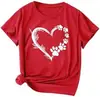Camisetas de Verano Divertidas con Estampado de Corazones para Mujer Sweatyrocks
