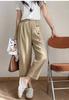 ¡Pantalones de lino antiarrugas geniales! Pantalones casuales, sueltos, rectos, de cintura alta, adelgazantes, tipo abuelita, para mujer, Xia Xin