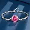 Nova Joia Zhuangshengsheng Europeia e Americana Retro Rosa Artificial Lapidação Rosa Pedra Colorida Pulseira Retro Pulseira Pedra da Heroína 14mm