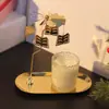 Fabricantes de fuentes, portavelas giratorio magnético pequeño ovalado de acero inoxidable, regalo de Navidad, aromaterapia, linterna romántica