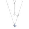 Colar Esmaltado Borboleta Doce Coringa Azul Janela Vazia Moda Feminina Elegante Prata de Lei S925 Senso de Design Nicho