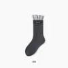 Meias Stacked Miu de Renda para Crianças Primavera e Verão Tecido Fino Estilo Coreano Padrão Estilo College Meias Respiráveis Sem Costura Meias de Comprimento Médio