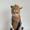 Conjunto de Bufanda y Gorro de Punto Estilo Coreano para Niños, Set de 2 Piezas para Niños y Niñas, Letras Bordadas, Color Sólido, Gorro de Bebé Versátil para Invierno