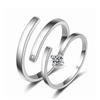 Anillos de Estilo Europeo y Americano para Hombres y Mujeres, Anillos Ajustables de Pareja con Circonita de Cuatro Garras, Anillos de Estilo Coreano, Regalo de San Valentín