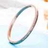 Pulsera sencilla de acero de titanio de alta calidad con incrustaciones de diamantes para mujer, diseño de nicho ins, lujo ligero, celebridad de internet, no se desvanece, joyería exquisita de fábrica