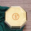 Caja interior octogonal con borde dorado Caja de embalaje para champiñón Morel Caja de regalo universal de acrílico para pepino de mar Qishen Caja vacía