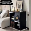 Gabinete de ocho compartimentos, gabinete negro, librero de pared, gabinete de almacenamiento, mesita de noche, gabinete de almacenamiento para el dormitorio