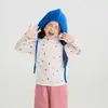 Camada Base Listrada de Bolinhas de Arroz Pegajoso Senlingji para Meninas, Camiseta Interna de Manga Longa com Gola Alta para Outono e Inverno