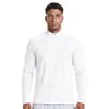 Camiseta de Manga Larga con Cremallera a Media Altura, Tejido Polar a Cuadros, Cuello Alto, Amigable con la Piel, para Hombres y Mujeres, Otoño/Invierno, Color Sólido, Elástica, Base Layer, Se Puede Estampar Logo