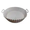 Olla Redonda de Silicona para Freidora de Aire de Venta Caliente Transfronteriza, Olla Redonda de Silicona de Grado Alimenticio, Bandeja Plegable Tridimensional Resistente a Altas Temperaturas para Hogar