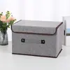 Caja de tela para ropa, libros, calcetines, juguetes, caja de almacenamiento para armario, caja organizadora, caja de almacenamiento plegable con tapa