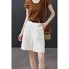 Calidad Japonesa y Coreana 2025 Verano Desplazamiento Versátil Sencillo Traje Recto Shorts para Mujer Sueltos Adelgazantes Casual Pantalones Cinco Puntos