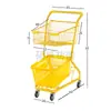 Carrinho de Compras Dupla Camada para Supermercado, Carrinho para Shoppings, Lojas de Conveniência, Ktv, Barracas de Rua, Carrinho de Compras Popular Online de Pegar Bonecos Atacado