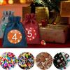Set de Bolsas de Yute con Cordón Navideño Calendario de Adviento Cuenta Regresiva Bolsa de Embalaje para Dulces y Regalos Bolsillo de Yute con Cordón Navideño