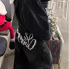 Jeans Retro Americano Negros Desgastados Estampados de Cimitarra para Mujer 2025 Primavera Nuevo Estilo Pantalones Anchos Sueltos Adelgazantes