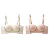 Ropa interior sin costuras de soporte suave para mujer, pecho pequeño push-up llamativo, pecho grande antisagging, copa completa redonda