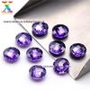 Fábrica em estoque atacado zircônia redonda 5A cor tartaruga dupla roxo azul 3,0-10,0 mm pedra lapidada zircônia