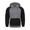 Moletom com Capuz Bloco de Cores Outono/Inverno Novo Estilo com Lã, Conjunto de Roupa Esportiva Casual Masculina Loose Tamanho Grande Estilo Europeu e Americano